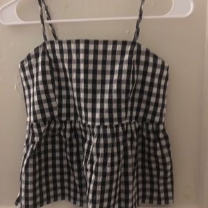 Black and White Peplum Top